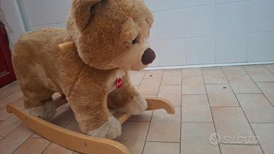 Orso a Dondolo TRUDI in Legno e Peluche 