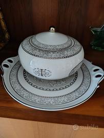 biscottiera con vassoio in porcellana limoges