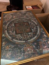 Mandala tibetano dipinto a mano Nepal 1983 65x40