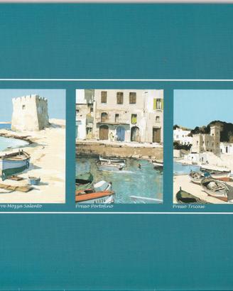 Cartellina blu petrolio Litografie Aldo Riso 23x17