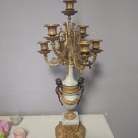 Candelabro in ottone e marmo