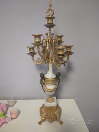 Candelabro in ottone e marmo