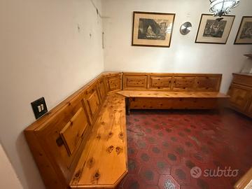 panchine, scaffale e tavolo in legno X12 persone