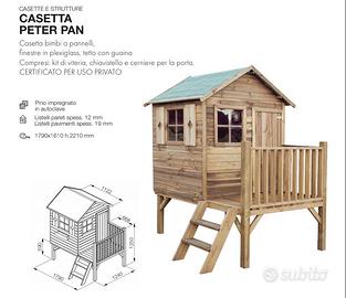 Casetta per bambini Peter Pan 1780 x 1690 x 2110