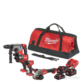 Set 4 utensili + 3 batterie + borsone Milwaukee
