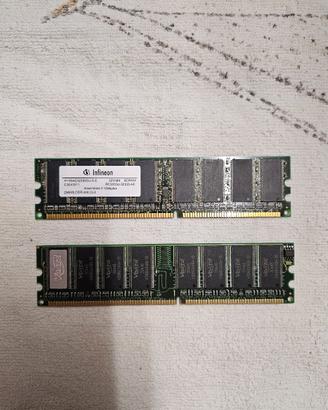 2x RAM DDR1 PC3200 400Mhz Desktop (256MB + 512MB)