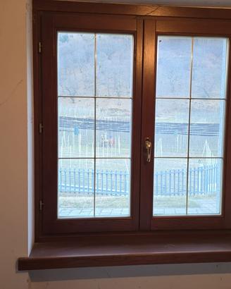Coppia finestre in legno rovere 2 ante