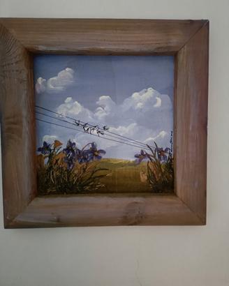 Quadretto Artigianale Pezzo Unico "Les Hirondelles