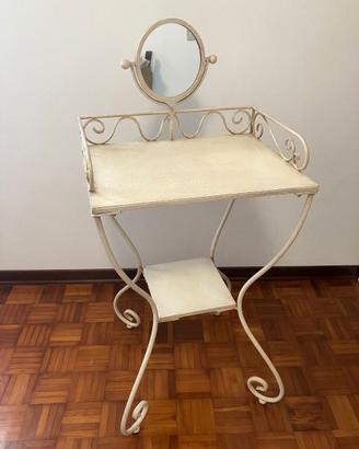 Tavolino Shabby Chic con specchio removibile