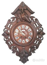 Antico Orologio Pendolo Da Muro in legno 