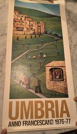 Poster di Norberto telato anno francescano 1977
