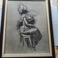 Cornice grande con stampa su tela
