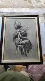 Cornice grande con stampa su tela