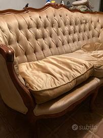 Divano e Poltrone classici - Legno e Velluto