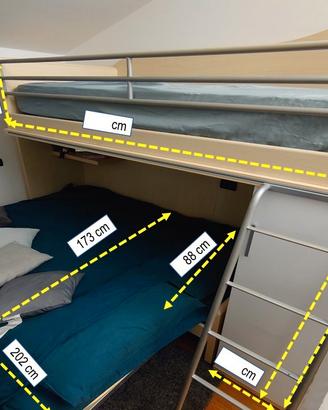 Letto a ponte (struttura 3 letti DOIMO qualità)