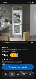 Frigorifero incasso Rakall ikea imballato