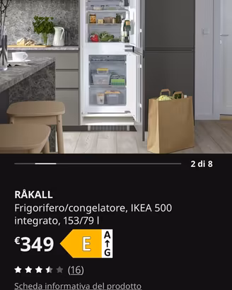 Frigorifero incasso Rakall ikea imballato