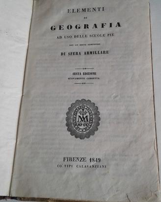 Elementi di geografia a uso delle Scuole Pie(1849)