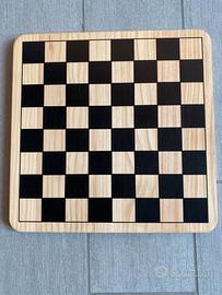 Gioco scacchi dama e tris in legno scacchiera