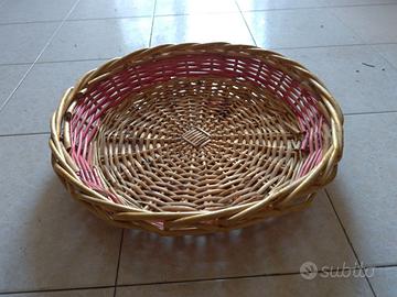 Cesto in vimini intrecciato Ø 44 cm  stile rustico