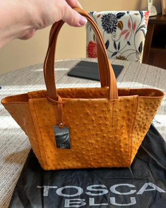 BORSA TOSCA BLU IN PELLE  ORIGINALE  MEDIE DIMENS