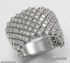 ANELLO FASCIONE ORO 18kt. CON DIAMANTI ct. 2,32