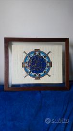 Quadro tela papiro egiziano, larghezza cm 50 x 40