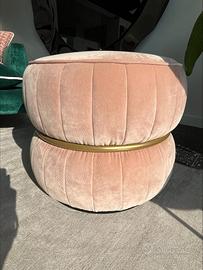 Pouf in velluto rosa