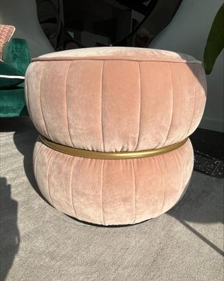 Pouf in velluto rosa