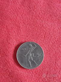 Moneta 50 lire 1974