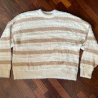 Reternity Furry Knit Striped Sweater