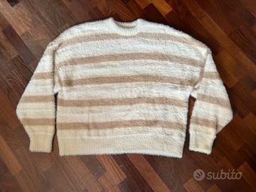 Reternity Furry Knit Striped Sweater