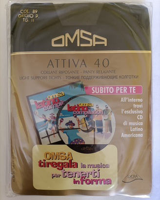 4 calze collant OMSA ATTIVA 40 GRIGIO RIPOSANTE