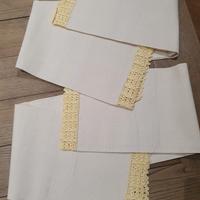 2 asciugamani antichi misto lino bordo  uncinetto