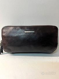 Pochette piquadro pelle marrone