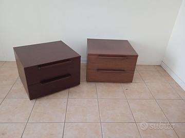 coppia comodini rovere moro