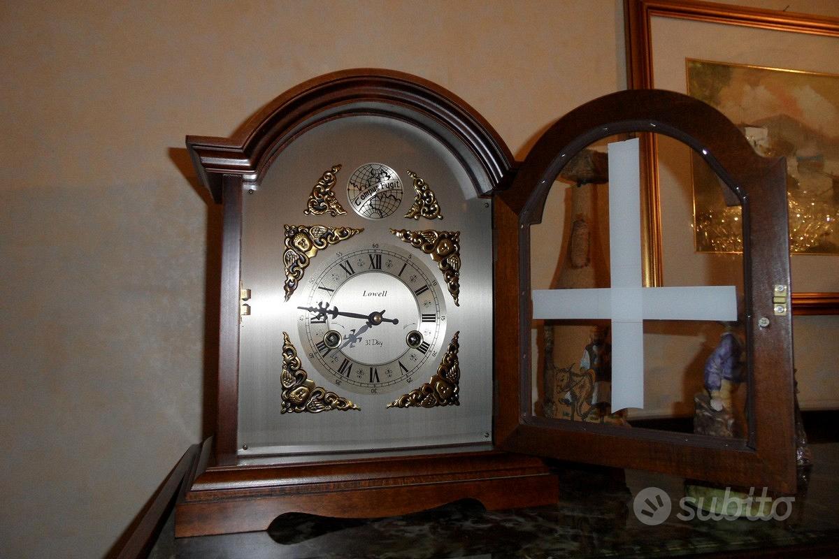 Orologio Pendolo Da Appoggio In Legno E Ottone Stile Vintage Cm 35x4x22h In Italia 88409552