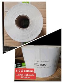 Rotolo etichette termiche adesive 72x36  perZebra 