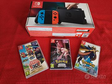 Nintendo Switch 1 + Mario 3D All Stars e Pokémon