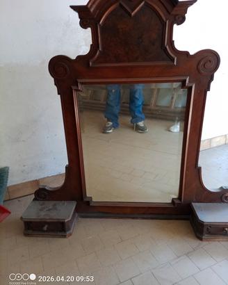 Antica Specchiera da Comò fine '800 in piuma di no