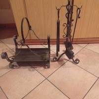 ferri e porta legno per camino