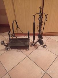 ferri e porta legno per camino