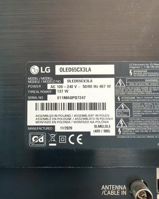 LG 65 pollici OLED CX 2020 Schermo rotto