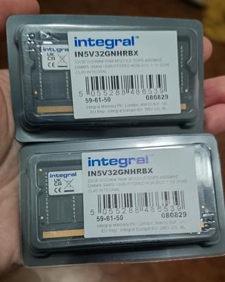 64GB (32GB x 2) Integral DDR5 SODIMM RAM 4800