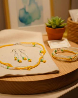 Set Perline Fatto a Mano: Collana, Bracciale, Orec