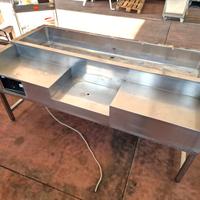 tavolo inox lavoro con vasca usato