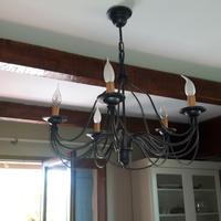 Lampadario artigianale in ferro battuto