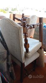 sedie legno appena rifoderate con schienale alto