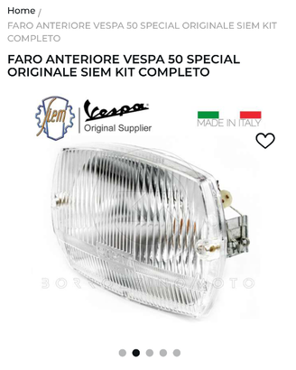 ricambi nuovi, Vespa 50 special epoca