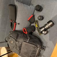 Nikon D3200 + 3 obiettivi, borsa e borse obiettivi
